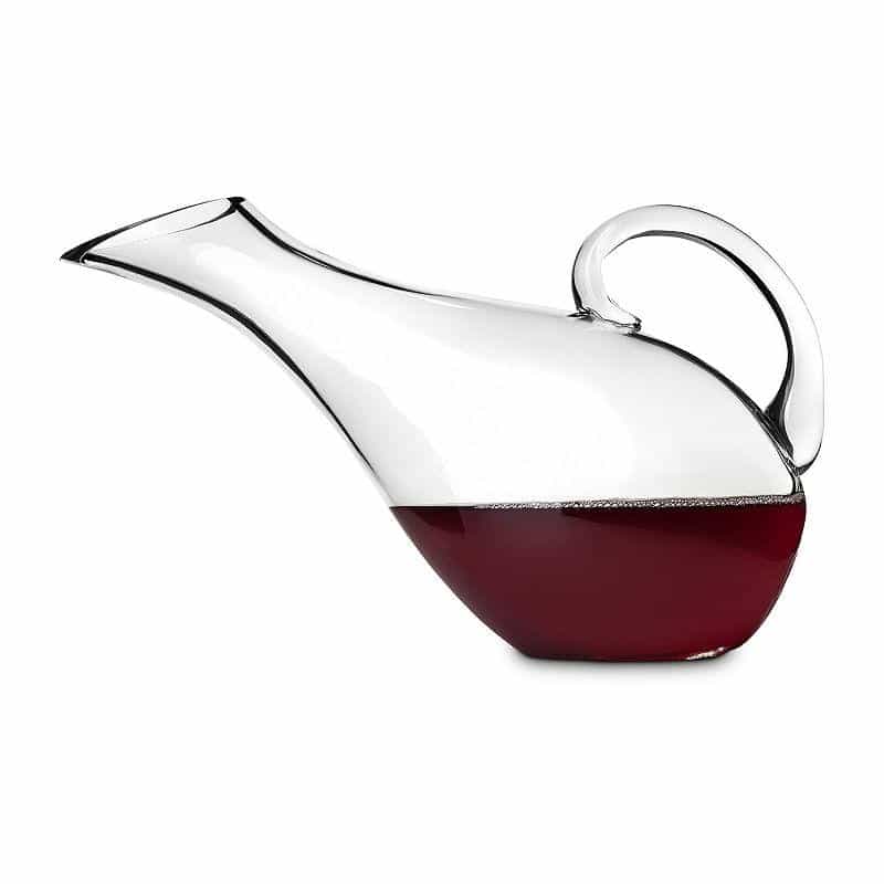 True Mallard Duck Handled Wine Decanter, Hand Blown Glass Carafe for Red or White Wine, Hand Wash, Holds 1 Standard Bottle